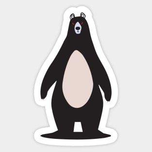 Black angry bear Sticker